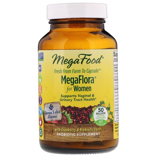 MegaFood  MegaFlora for Women  Probiotic Supplement with 50 Billion CFU  30 Servings (60 Capsules)