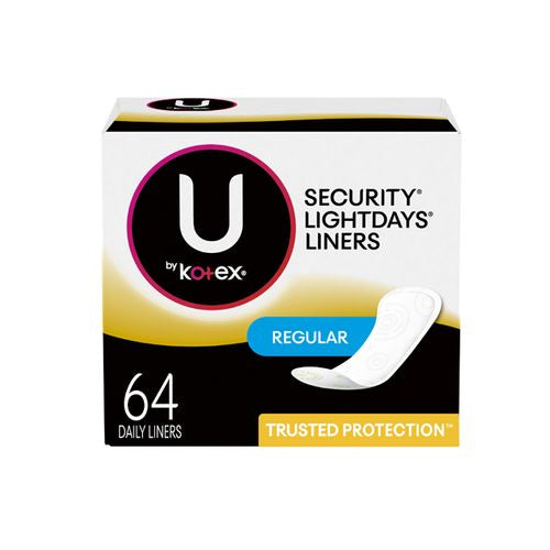 U by Kotex Clean & Secure Panty Liners  Light Absorbency  Regular Length  64 Count