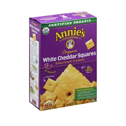 Annie's Organic White Cheddar Squares Baked Snack Crackers