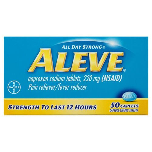 Aleve Pain Reliever/Fever Reducer Naproxen Sodium Caplets  220 mg  50 Ct