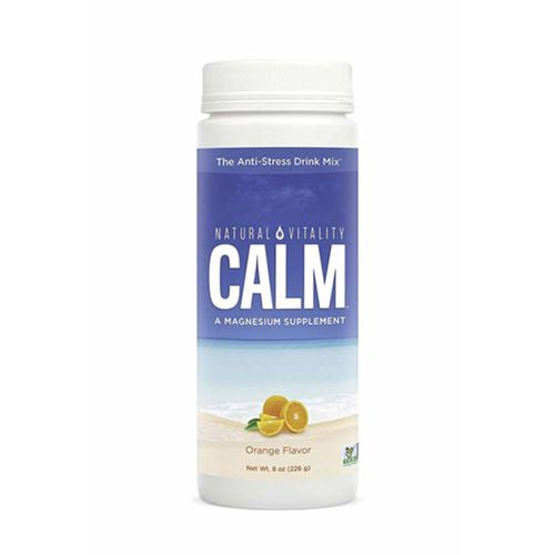 Natural Vitality Calm Anti-Stress Drink Mix, Magnesium Supplement, Orange, 8 Oz