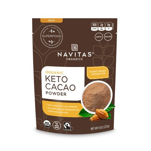 Navitas Organics Keto Cacao Powder, 8 oz. Bag, 15 Servings — Organic, Non-GMO, Fair Trade, High Fat Cacao (B07VQQRQHR)