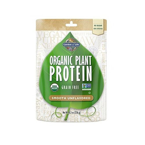 Organic Plant Protein  Grain Free  Smooth Unflavored  8.3 oz (236 g)  Garden of Life