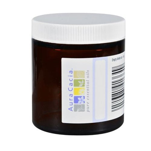 Aura Cacia Bottle - Glass - Amber - Wide Mouth with Writable Label - 4 oz