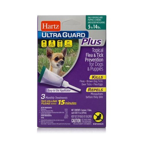 Hartz UltraGuard Plus Flea And Tick Drops For Small Dogs  3 Monthly Treatments