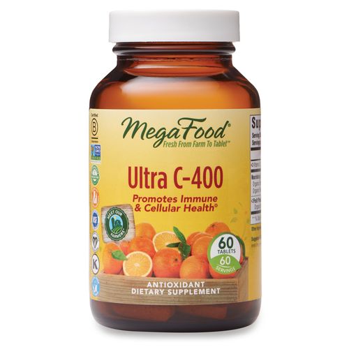 MegaFood  Ultra C-400  Supports Immune and Cellular Health  Antioxidant Vitamin C Supplement  Gluten Free  Vegan  60 Tablets (60 Servings)