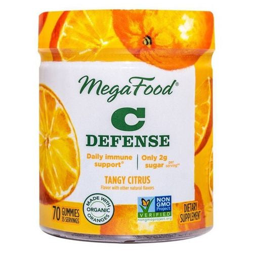 MegaFood C Defense - Vitamin C Gummy for Daily Immune Health Support - Vegan  Gluten-Free  Non-GMO - Tangy Citrus Flavor - 70 Gummies (35 Servings)