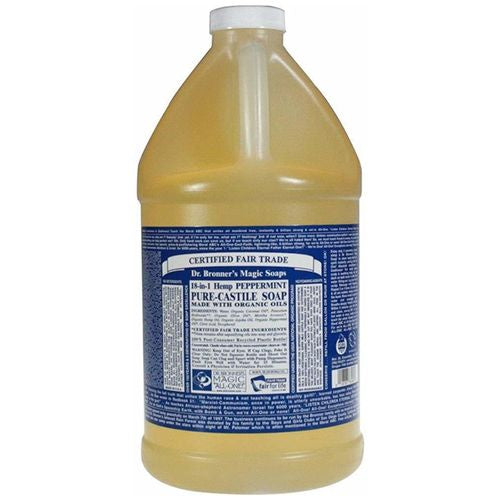 Dr. Bronner s 18 - IN - 1 Hemp Pure-Castile Soap Peppermint  0.5 Gallon