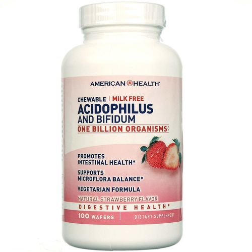 American Health, Acidophilus,1b,chew,nat Strwb - 60 Ct