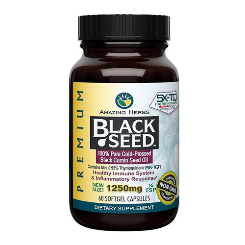 Black Seed Oil - 1250 mg - 60 Softgel Capsules