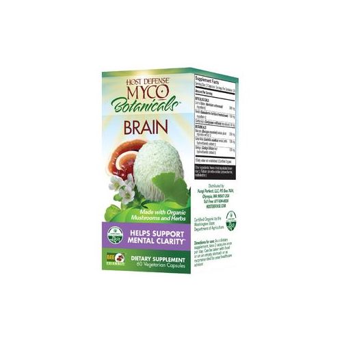 Host Defense  MycoBotanicals Brain  Promotes Concentration  Memory and Cognitive Functioning  Daily Mushroom and Herb Supplement  Vegan  Organic  60 Capsules (30 Servings)