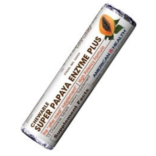 American Health Super Papaya Enzyme Plus, 12 Tablets