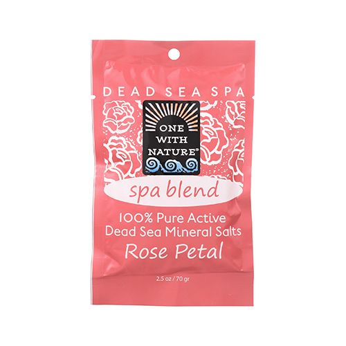 ONE WITH NATURE  BATH SALTS ROSE SPA BLEND 2.5 OZ