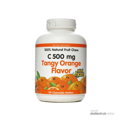 Vit.C 500mg Orang Chw By Natural Factors - 90 Tablets