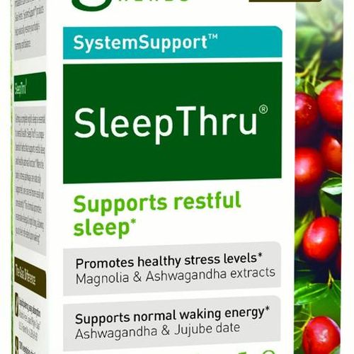 Gaia Herbs  SleepThru  Sleep Support  Non Habit Forming Herbal Sleep Aid  Passionflower  Ashwagandha  Jujube  Organic  Melatonin Free  Vegan Liquid Capsules  60 Count