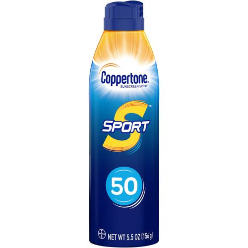 Coppertone Sport Sunscreen Spray  SPF 50 Spray Sunscreen  5.5 Oz