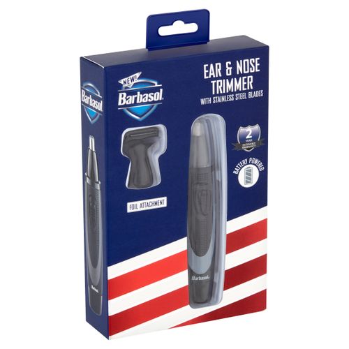 Barbasol Ear and Nose Trimmer With Stainless Steel Blades  Rustproof and Portable