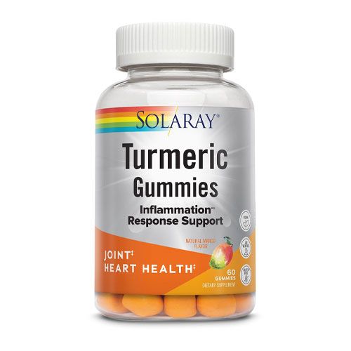 Solaray Turmeric Gummies w/ Ginger | Healthy Heart & Inflammation Response Support | Vegan  Gluten Free | 30 Serv  60 Ct