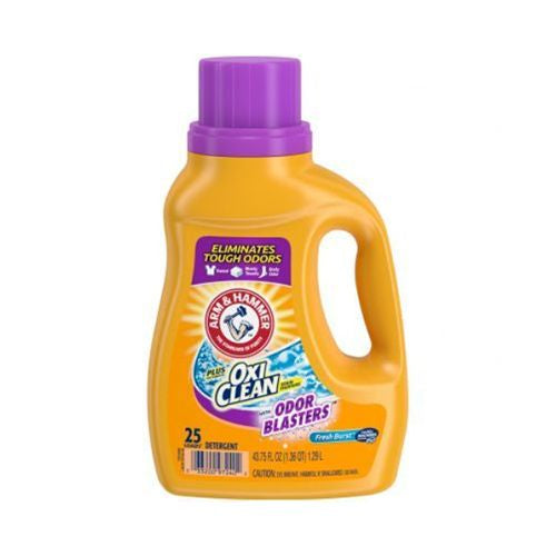 Arm & Hammer Plus OxiClean Odor Blasters Fresh Burst, 25 Loads Liquid Laundry Detergent, 43.75 Fl oz