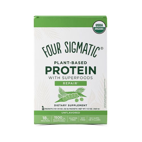 Four Sigmatic Superfood Protein, Organic Plant-Based Protein with Chaga Mushroom & Ashwagandha, Supports Immune Function & Muscle Repair, Portable + Unflavored, 10 Count (B07XC6X7C1)