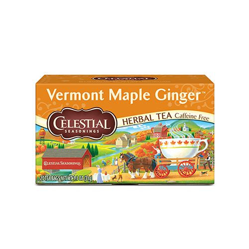 Celestial Seasonings Vermont Maple Ginger Herbal Tea Bags, 20 Count Box