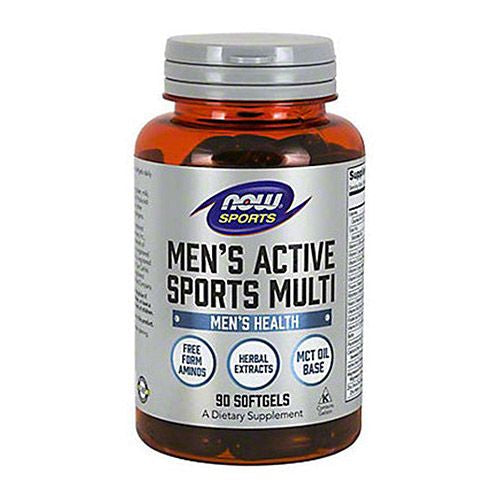 NOW Sports Nutrition  Men s Extreme Sports Multi with Free-Form Amino Acids  ZMA®  Tribulus  MCT Oil  and Herbal Extracts  90 Softgels