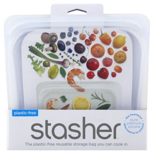 Stasher Reusable Silicone Sandwich  Food Storage & Cooking Bag - Clear