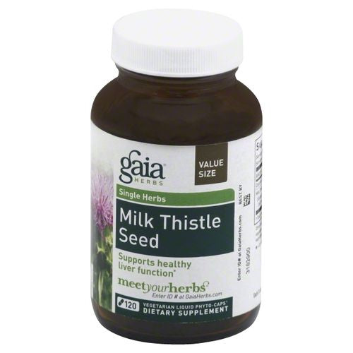 Gaia Herbs Milk Thistle Seed - Liver Supplement & Cleanse Support for Maintaining Healthy Liver Function* - With Milk Thistle Seed Extract - 120 Vegan Liquid Phyto-Capsules (40-Day Supply)