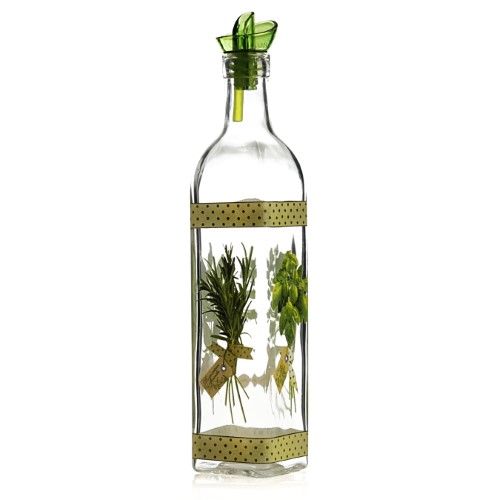 Grant Howard Ergo Pourer Italian Herbs Glass Oil and Vinegar 16 Ounce Cruet