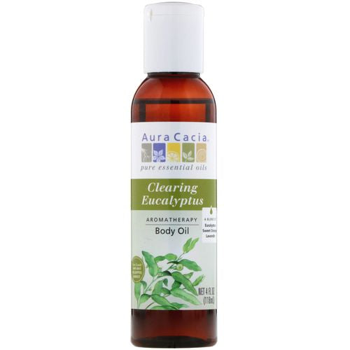 Aura Cacia Aromatherapy Bath Body and Massage Oil Eucalyptus Harvest - 4 fl oz