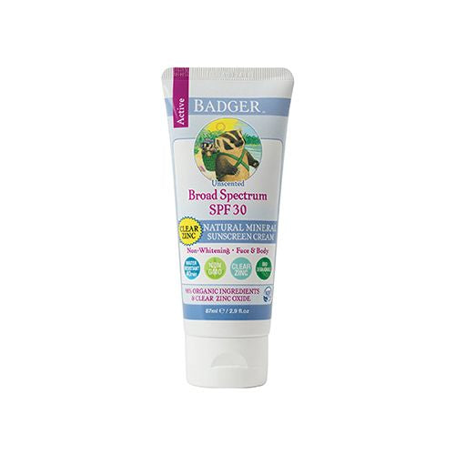 Badger Active SPF 30 Clear Zinc Sunscreen / CREAM