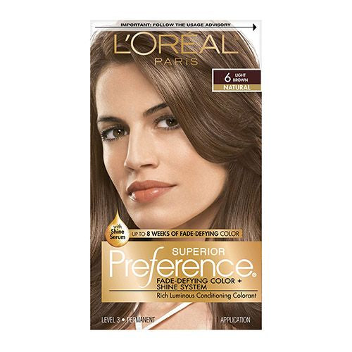 L Oreal Paris Superior Preference 6 Light Brown Natural Level 3 Permanent Hair Color  1 Application