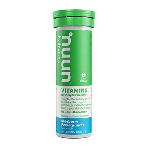 Nuun Vitamins: Effervescent Electrolyte Hydration Tablets  Blueberry Pomegranate  10 Tablets