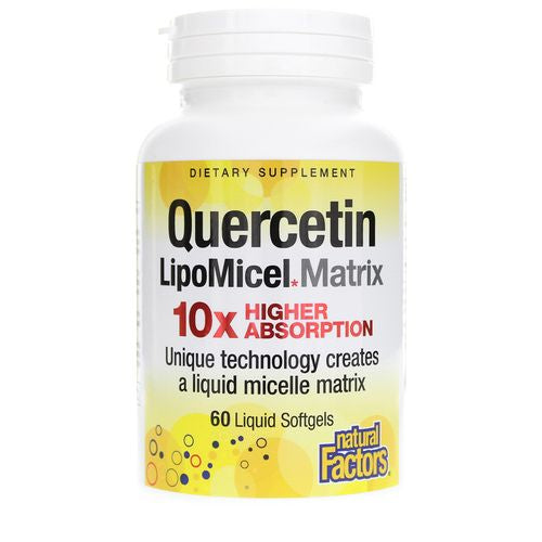 Natural Factors  Quercetin LipoMicel Matrix 250 mg  60 Softgels