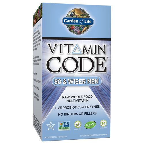 Garden of Life Vitamin Code 50 & Wiser Men s Multi  240 Capsules