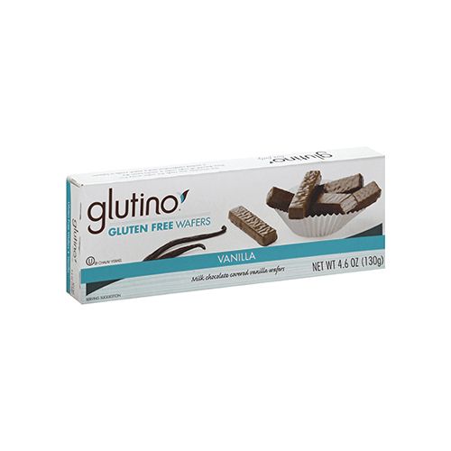 GLUTINO, GLUTEN FREE WAFERS, VANILLA, MILK CHOCOLATE
