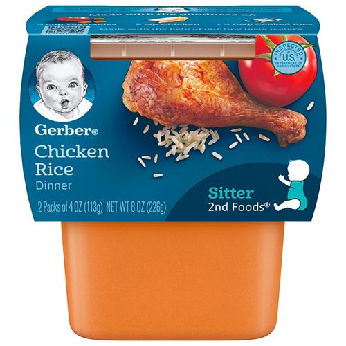 Gerber Sitter 2nd Foods Chicken Rice Baby Meals - 2ct/4oz Each