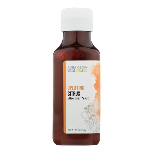 Aura Cacia Shower Salt  Uplifting Citrus  16 oz (454 g)