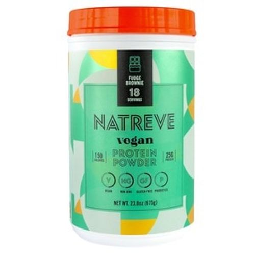 Natreve 100% Vegan Protein Powder  Chocolate Brownie Sundae  1.5 lb