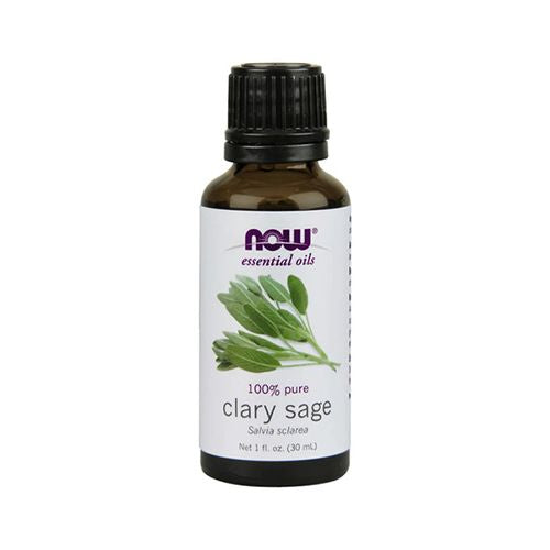 NOW Essential Oils  Clary Sage Oil  Focusing Aromatherapy Scent  Steam Distilled  100% Pure  Vegan  Child Resistant Cap  1-Ounce