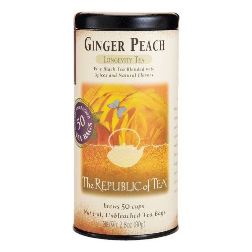 The Republic of Tea Ginger Peach Black Tea, Caffeinated, 50 Count (B0024SIHAG)