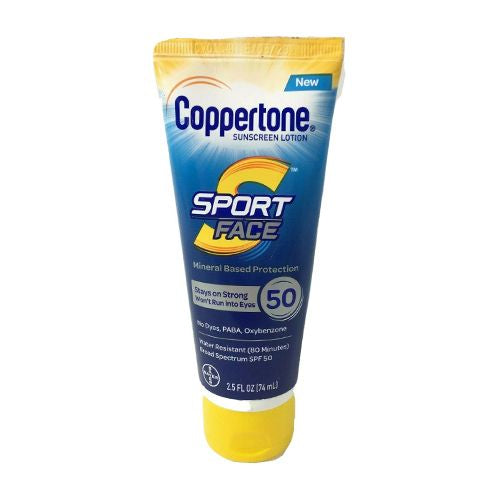 Coppertone Sport Mineral Based Face SPF 50 Sunscreen Lotion  2.5 fl oz