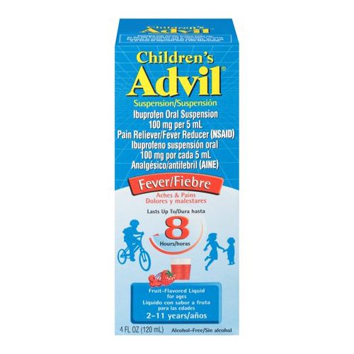 Advil Children s 100 Mg Children s Ibuprofen  Liquid Pain Reliever and Fever Reducer for Ages 2-11  Fruit  4 fl. Oz.