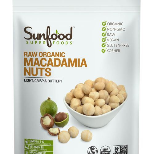 Sunfood Superfoods Organic Macadamia Nuts, 8.0 Oz