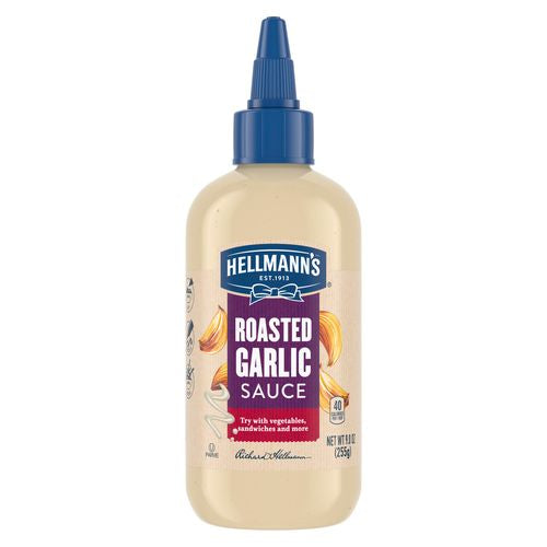 Hellmann's Sauce For A Delicious Condiment, Dip and Dressing Roasted Garlic Gluten Free, Dairy Free, No Artificial Flavors, No High-Fructose Corn Syrup 9 oz (10048001011851) (B08129JKKJ)