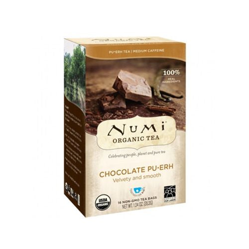 Numi Organic Tea, Chocolate Puerh, Tea Bags, 16 Ct