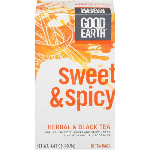 Good Earth, Sweet & Spicy, Herbal Black Tea, Tea Bags, 18 ct.