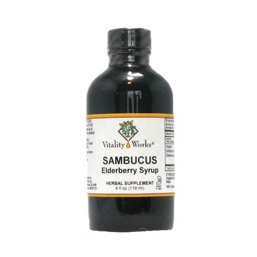 Sambucus Elderberry Syrup Vitality Works 4 oz Liquid