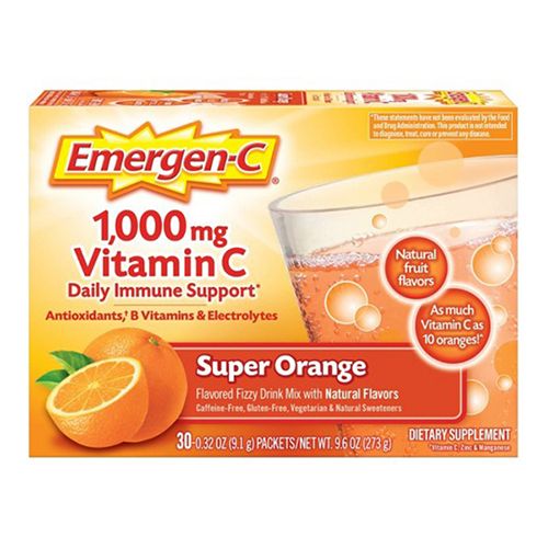 Emergen-C 1000Mg Vitamin C Powder for Immune Support Super Orange - 30 Ct