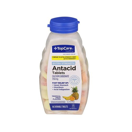 Top Care Antacid Tablets Tropical Fr